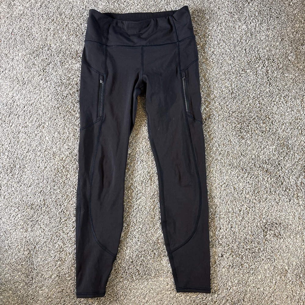 ATHLETA Women's Rainier Tight Leggings Black with Pockets Size S